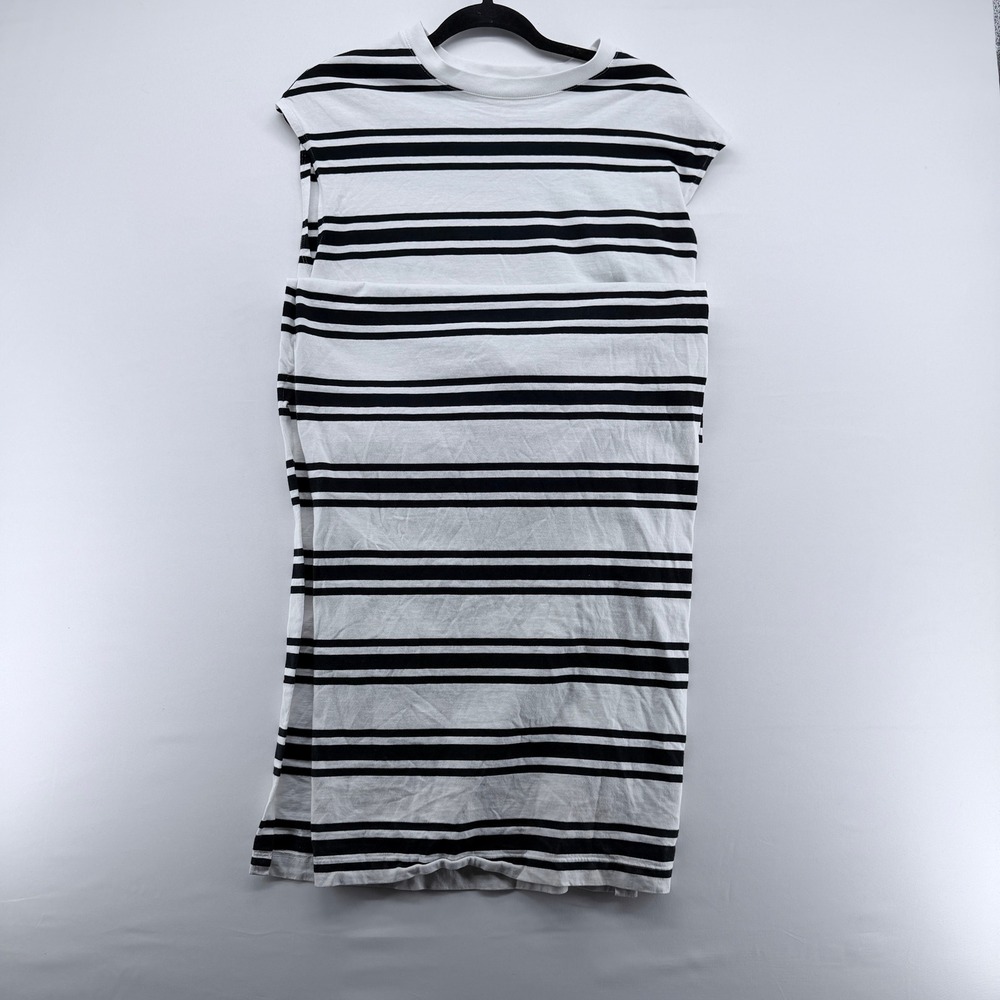Abercrombie & Fitch Black White Striped Sleeveless T-Shirt Dress XXST Tall - Picture 2 of 5